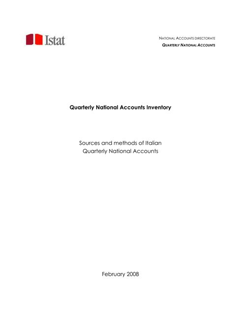QUARTERLY NATIONAL ACCOUNTS INVENTORY .